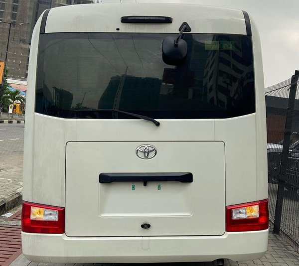 2021 Toyota Coaster Bus VIP Armoured, Review, Price, And Specifications 5 Toyota Coaster Bus VIP Armored back view
