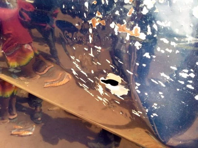 Bullion Van Brutally Attacked By Unknown Gunmen In Imo State 2 The attacked bullion van in Aboh Mbaise