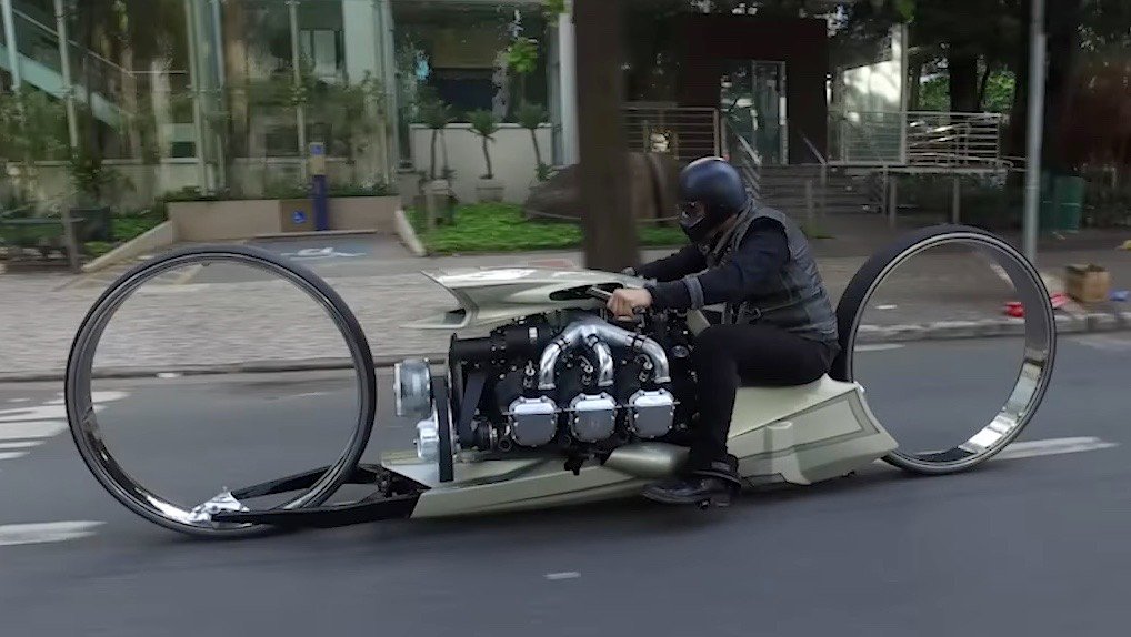 Custom Motorbike powered by a Rolls-Royce plane engine