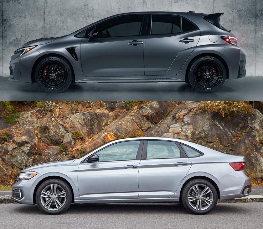 The 2023 Toyota Corolla Defeats The 2023 Volkswagen Jetta, And It’s Not Yet Out 2 2023 Toyota Corolla vs. 2023 Volkswagen Jetta side view