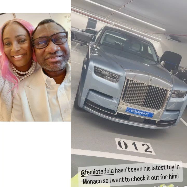 "Femi Otedola hasn't seen his latest toy" Cuppy Proudly Shows Off Dad’s Brand New Rolls Royce and His Aston Martin Superleggera worth millions 2 Cuppy Proudly Shows Off Dad’s Brand New Rolls Royce and His Aston Martin Superleggera