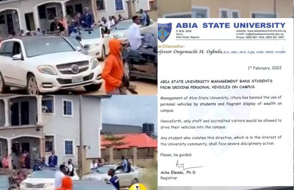 Don't bring your Personal cars inside campus ABSU tell students
