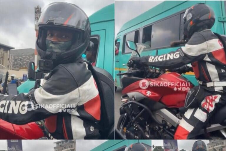 How Man & Woman Who Drove From Nigeria to Ghana in a Bike, Arrives 24 Hours Later
