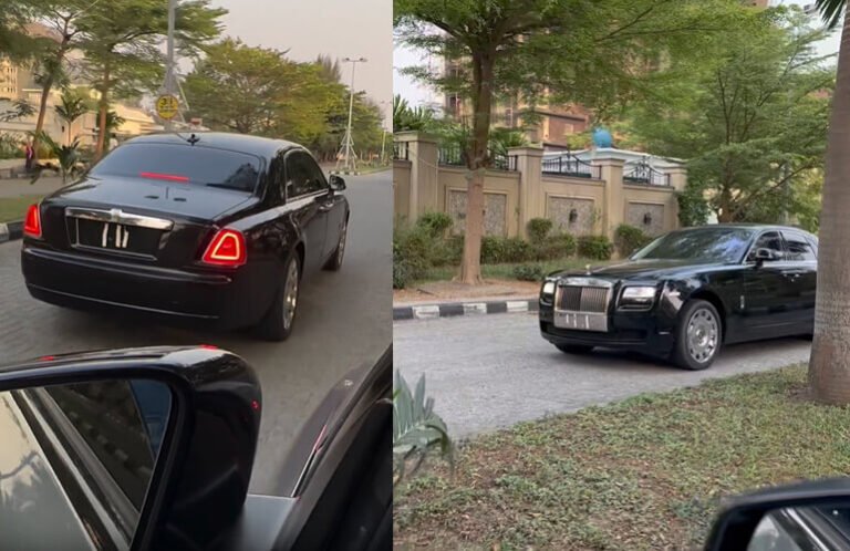 “The Guy Shaa Talk True Say Him Rent Am”: Moment Ola of Lagos Spots a N200 Million Rolls-Royce Ghost Rented by a Lagos Big Boy