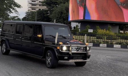 Mercedes-Benz G63 Limousine worth 1.5 billion naira spotted in Ikoyi, Lagos